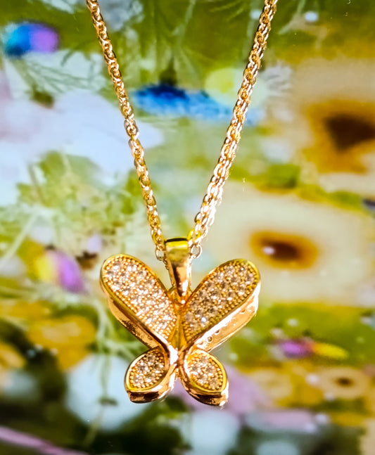 Beautiful Butterfly Necklace, Earrings